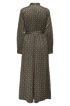 Vestido largo camisero satinado