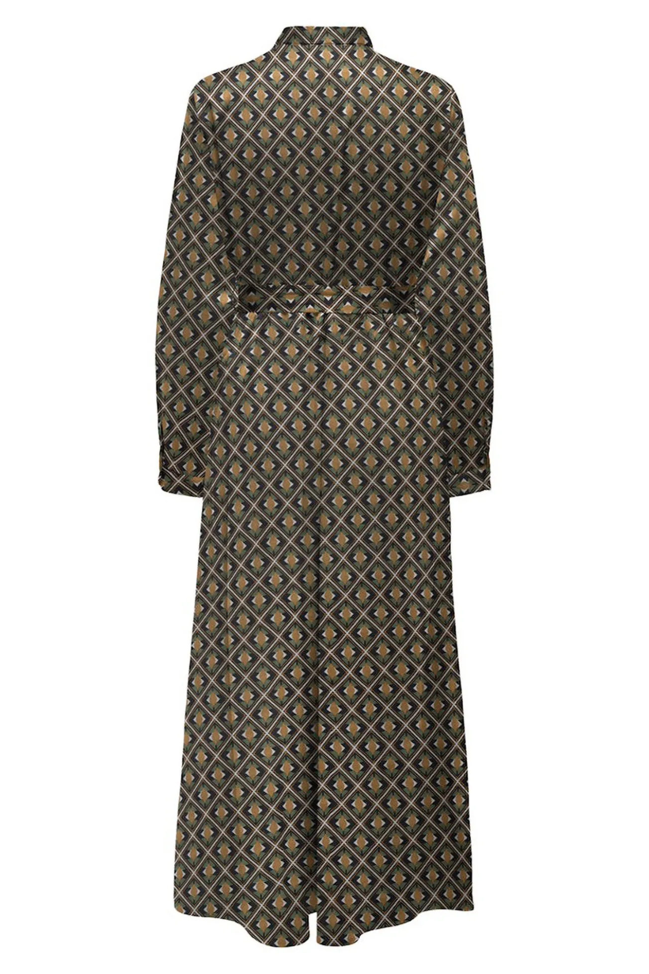 Vestido largo camisero satinado