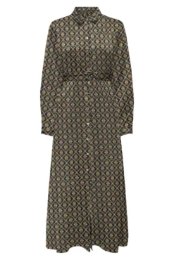 Vestido largo camisero satinado