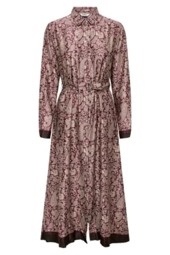 Vestido largo camisero satinado