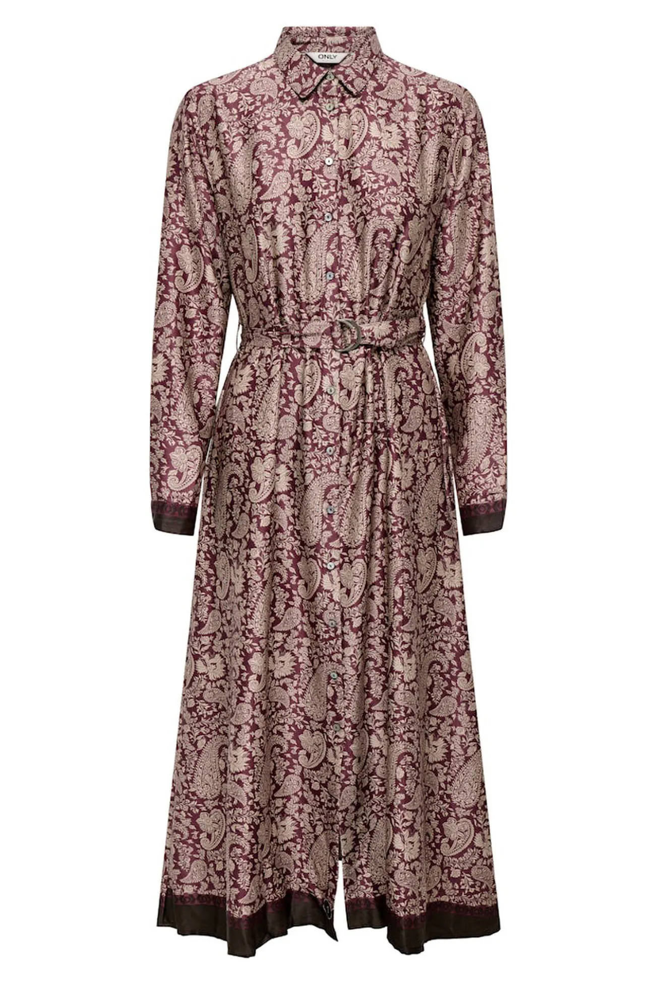 Vestido largo camisero satinado