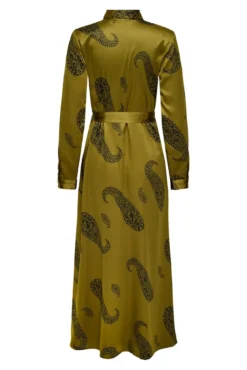 Vestido largo camisero satinado