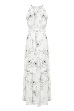 Vestido largo con escote halter