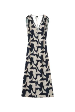Vestido largo con estampado geométrico
