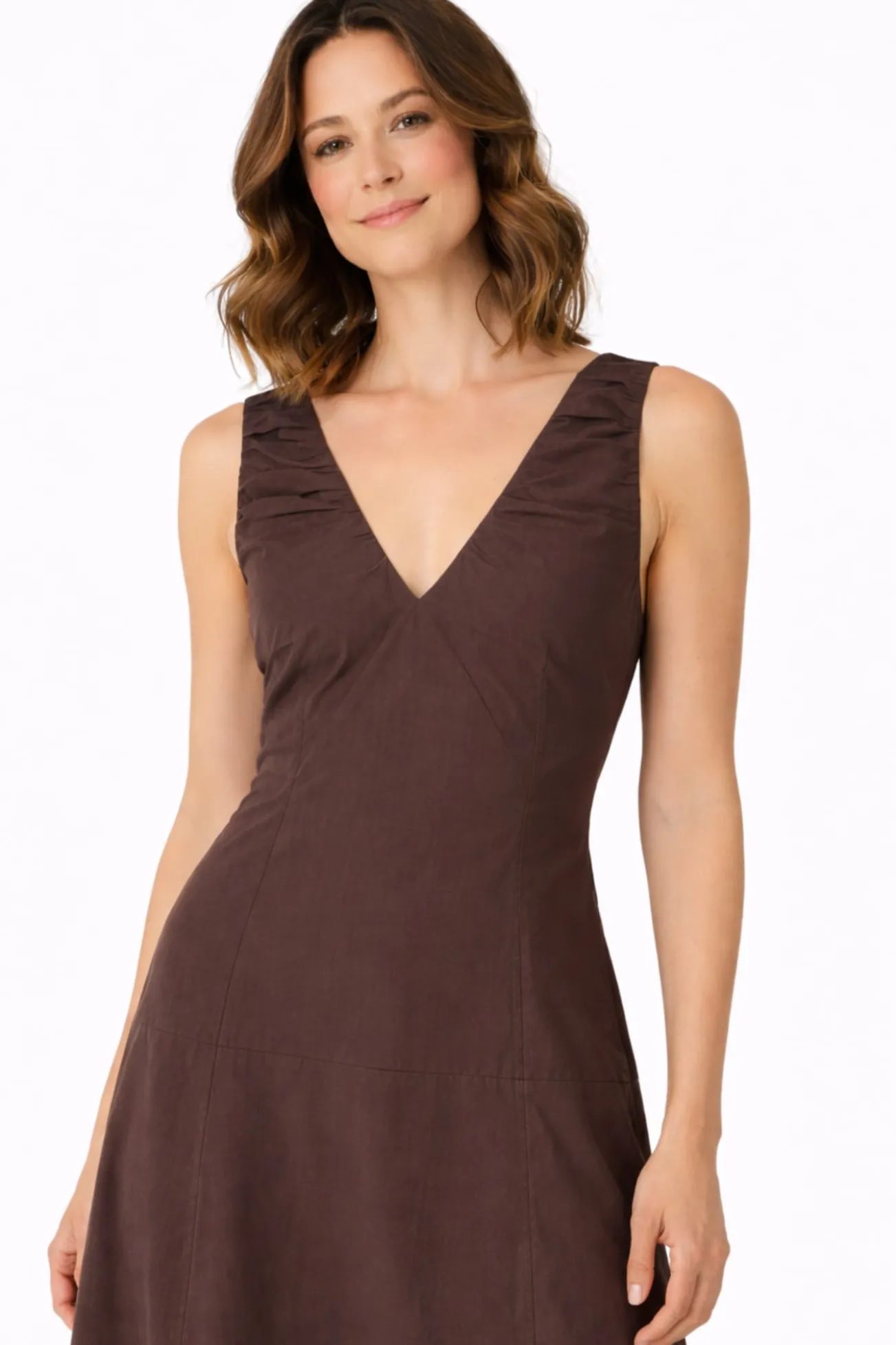 Vestido largo con tirantes de algodón