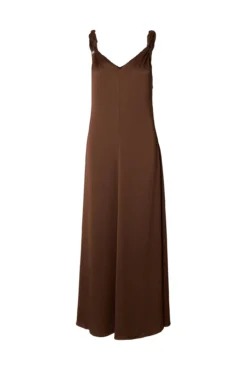 Vestido largo con tirantes trenzados