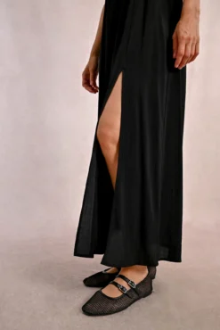 Vestido largo de manga corta