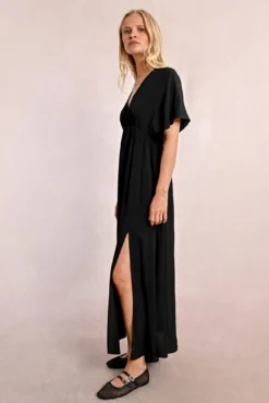 Vestido largo de manga corta