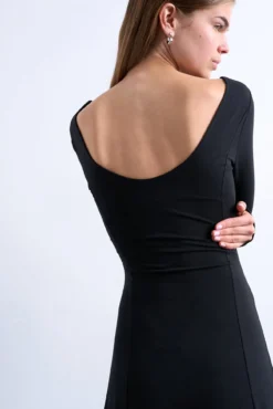 Vestido largo de manga larga con modal