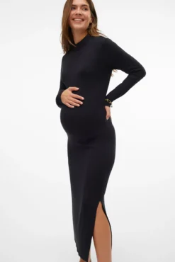 Vestido largo de manga larga maternity