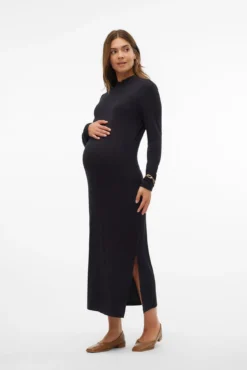 Vestido largo de manga larga maternity