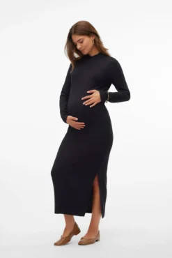 Vestido largo de manga larga maternity