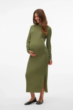 Vestido largo de manga larga maternity