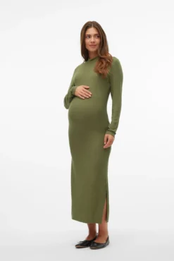 Vestido largo de manga larga maternity
