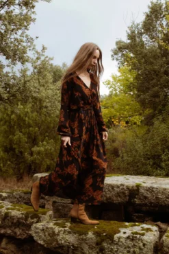 Vestido largo estampado