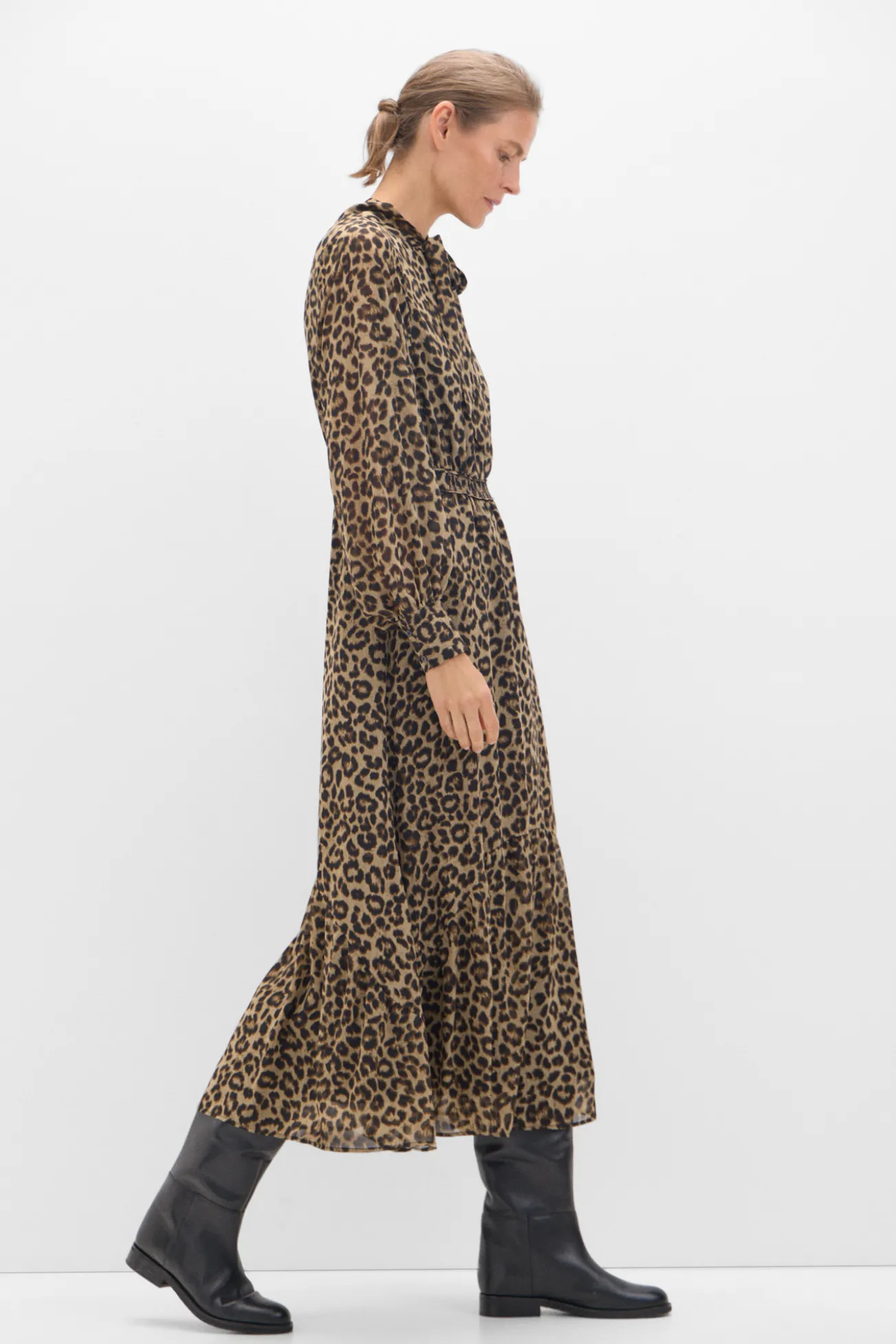 Vestido largo estampado leopardo