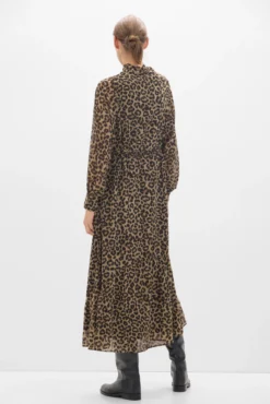 Vestido largo estampado leopardo