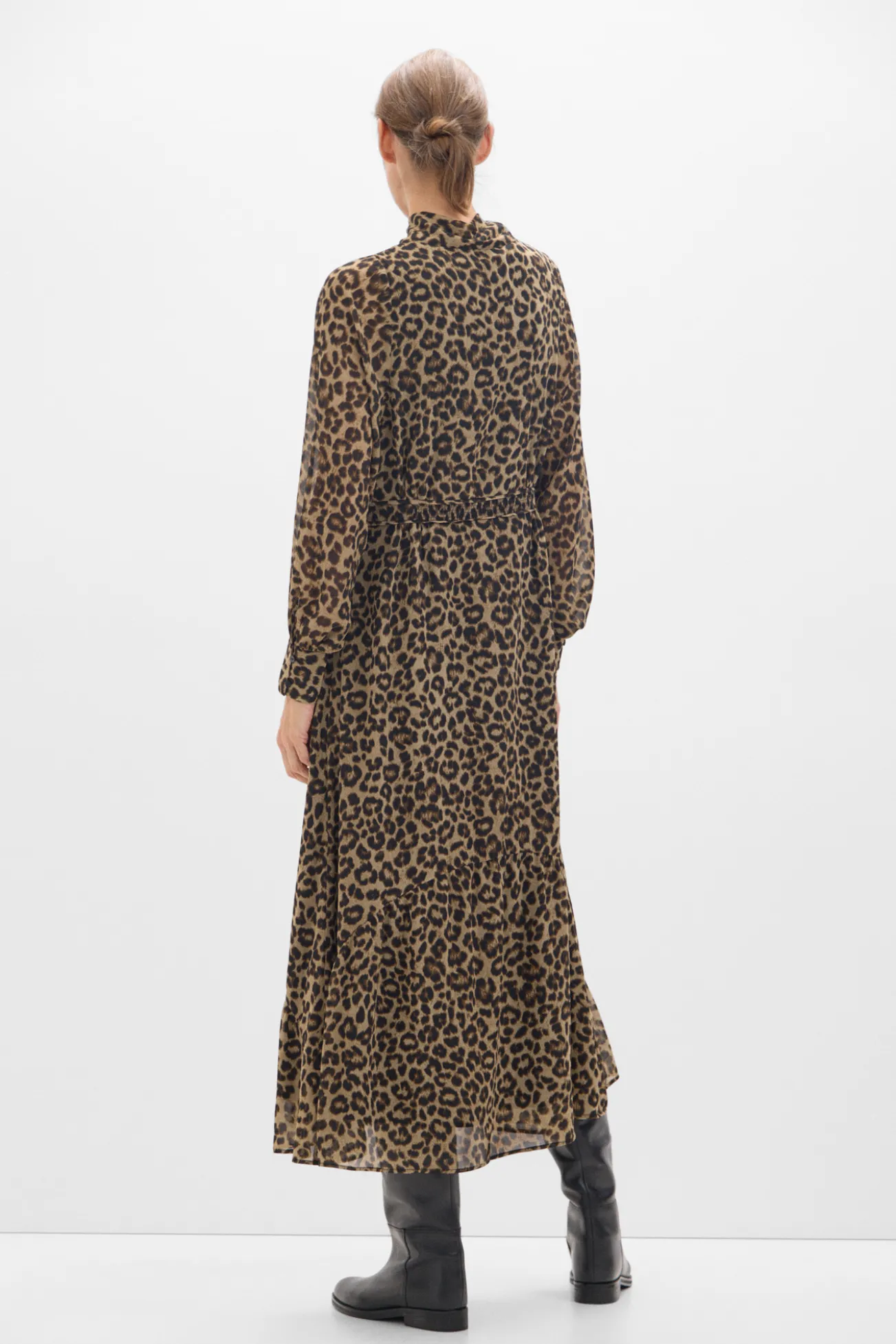 Vestido largo estampado leopardo