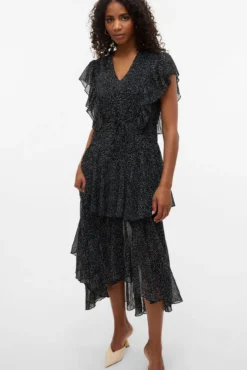 Vestido largo lunares