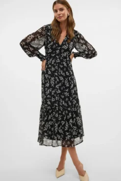 Vestido largo manga larga