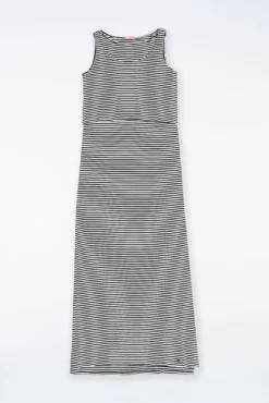 Vestido largo maternity lactancia rayas