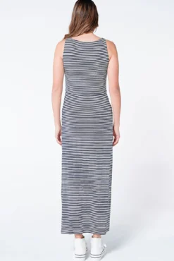 Vestido largo maternity lactancia rayas
