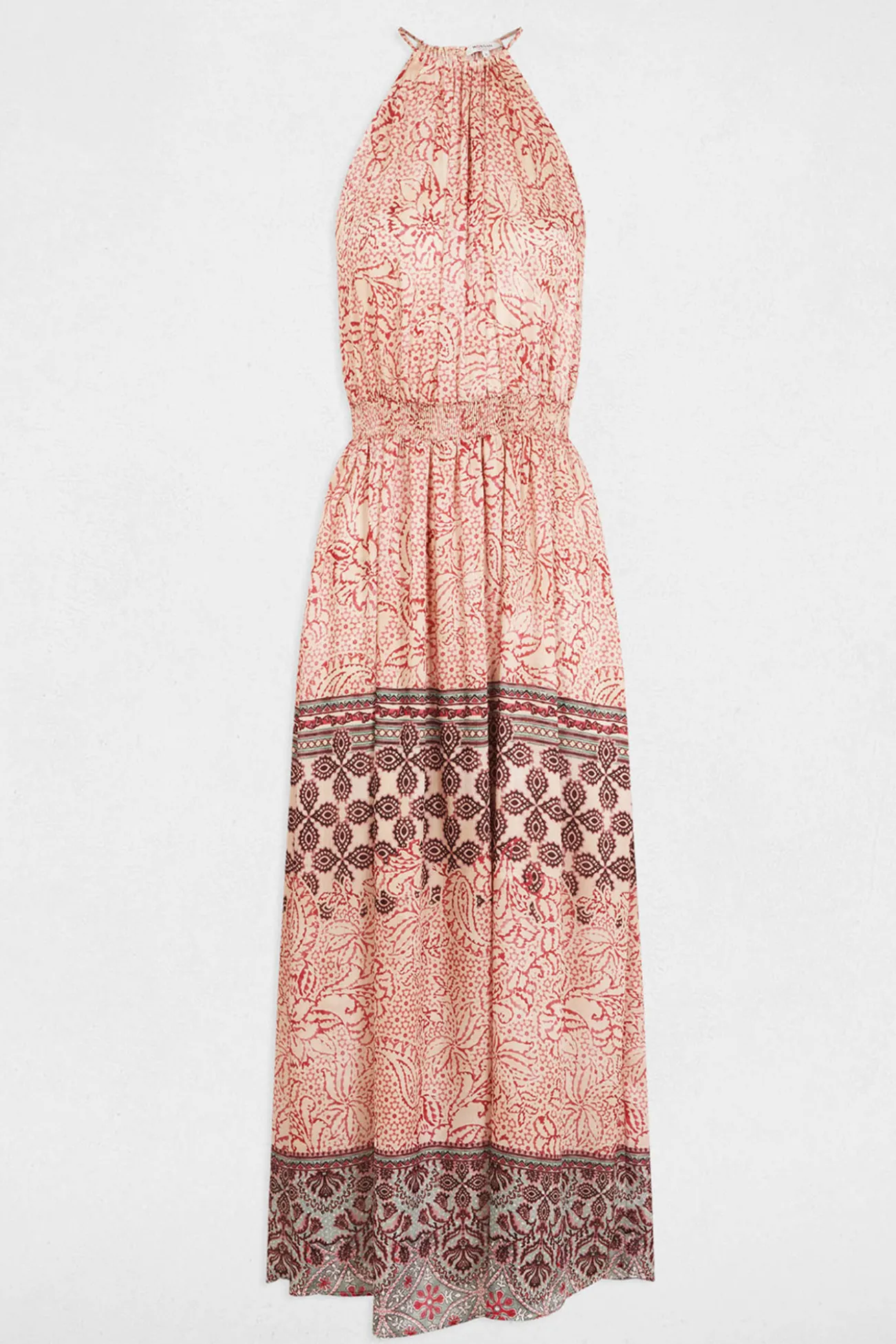 Vestido largo recto estampado