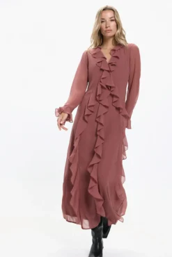 Vestido largo volantes