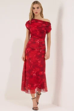 Vestido maxi asimétrico