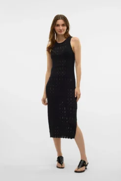 Vestido midi calado