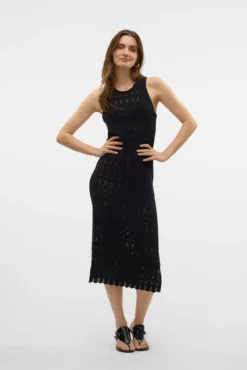 Vestido midi calado