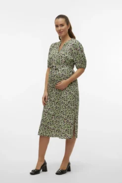 Vestido midi camisero maternity de lactancia