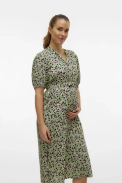 Vestido midi camisero maternity de lactancia