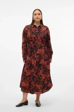 Vestido midi camisero talla grande