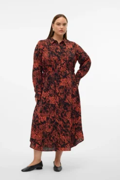 Vestido midi camisero talla grande