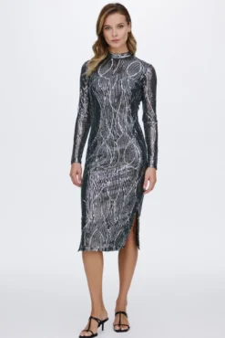 Vestido midi con lentejuelas