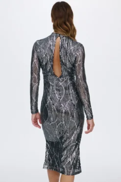 Vestido midi con lentejuelas