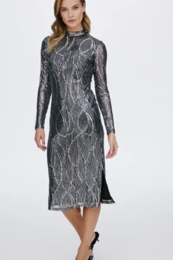 Vestido midi con lentejuelas