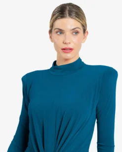 Vestido midi con nudo frontal