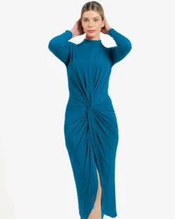 Vestido midi con nudo frontal