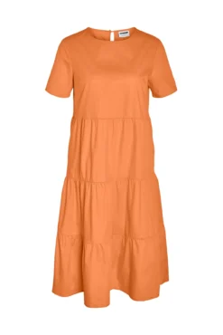 Vestido midi de manga corta