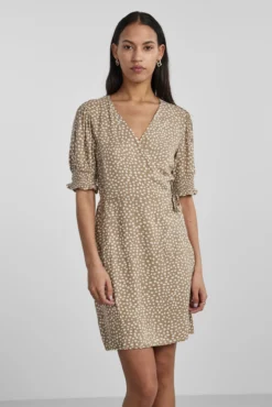 Vestido midi de manga corta 2/4