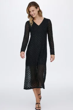 Vestido midi de manga larga