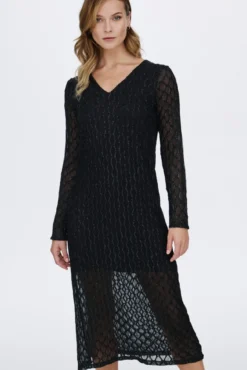 Vestido midi de manga larga