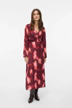 Vestido midi de manga larga
