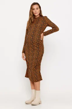 Vestido midi de manga larga maternity