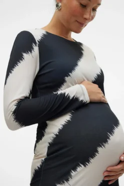 Vestido midi de manga larga maternity