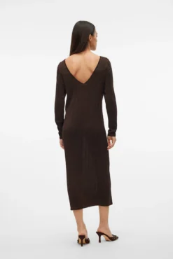 Vestido midi de punto con lúrex