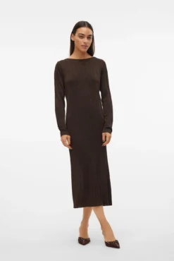 Vestido midi de punto con lúrex