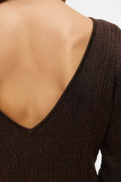 Vestido midi de punto con lúrex